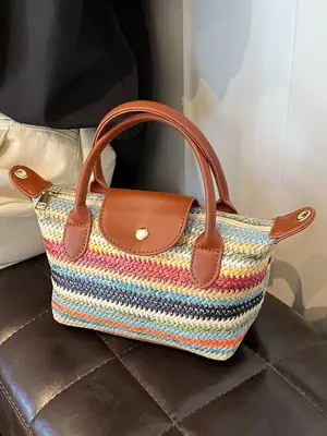 Rainbow Woven Women's Shoulder Bag 2024