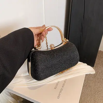 Pink Gold Chain Shoulder Crossbody Bag