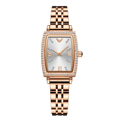 Rose Gold Women's Quartz Watch with Diamond Inlay