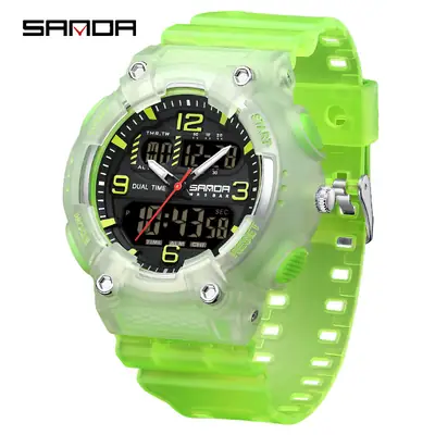 Sanda Red Blue Digital Watch for Boys Girls Sports Waterproof