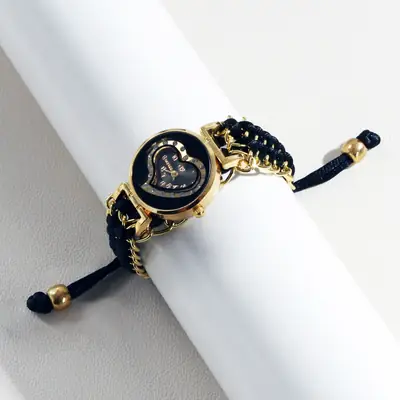 Women's Heart-Shaped Bracelet Watch with Red Blue Blue