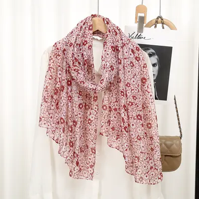 Bali Yarn Muslim Turban Scarves Women's Floret Print