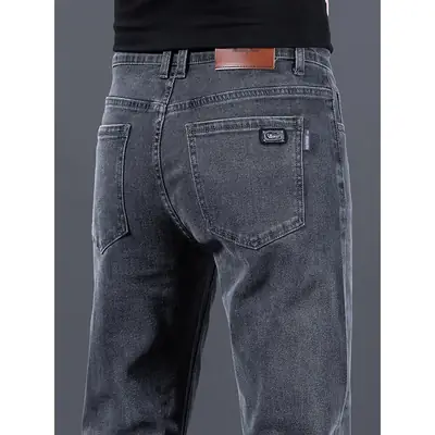 Men Slim Straight Leg Jeans Winter 2026 Grey