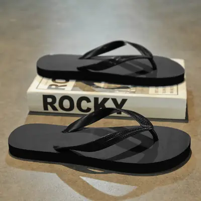 Men Black Rubber Flip Flops Summer Wear