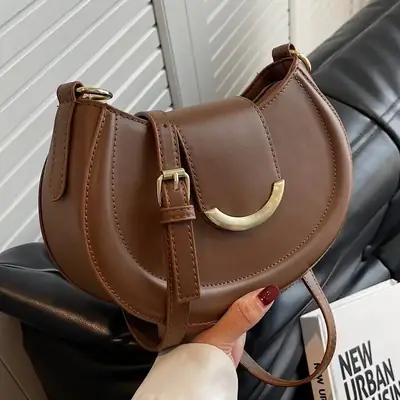 Maroon Vintage Commuter Shoulder Bag Women 2024