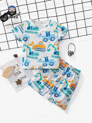 2025 Summer Boys T-Shirt Suit European American Brand