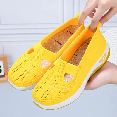 Women's Shoes 2025 New Cross-Border Foreign Trade Women's Casual Shoes Mom Shoes Sock Shoes Mesh Shoes Soft-Soled Sneakers for Women
