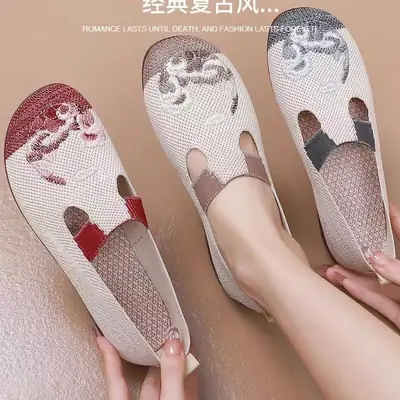 Women's Embroidered Flat Shoes Spring Summer Comfortable