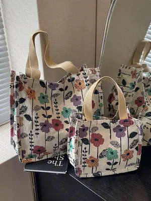 Large Floral Print Women's Commuter Tote Bag