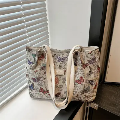 Large Floral Print Shoulder Bag for Women