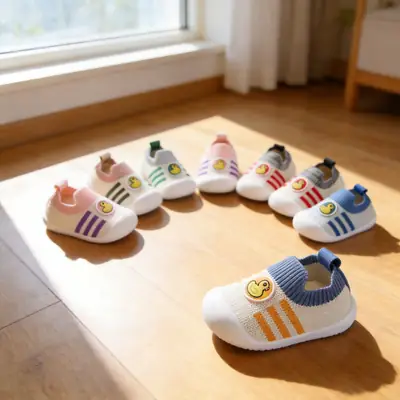 Baby Toddler Shoes Spring and Summer Kidsren's Soft-Soled Non-Slip Baby Thin Socks Kidsren's Shoes Fly-Knit Girls and Boys