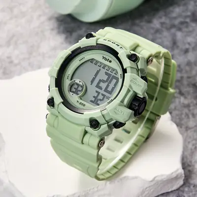 Green Digital Watch for Women Men Sports Waterproof