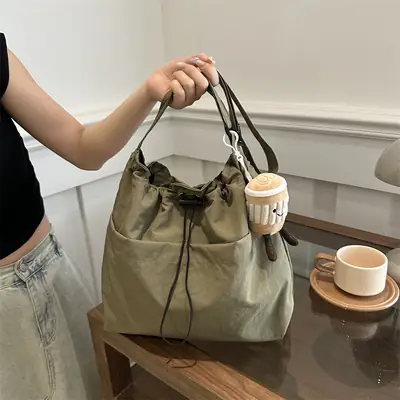 Korean Style Drawstring Shoulder Bag for Women