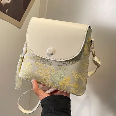 Korean Style Embroidered Crossbody Bag Women's Ins Mori Style
