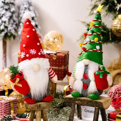 2025 Christmas Decorations Santa Doll Rudolph Gnome Set