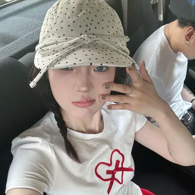 Adjustable Baseball Cap for Women Black White Dot Bow