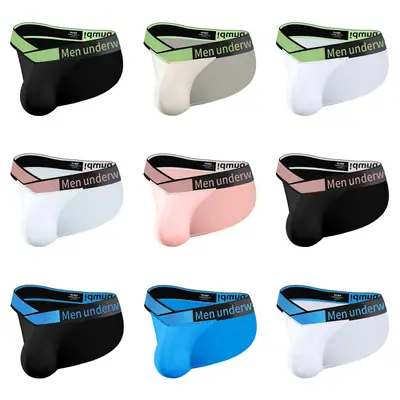 Men's Modal Laser V Belt Underwear Black Blue