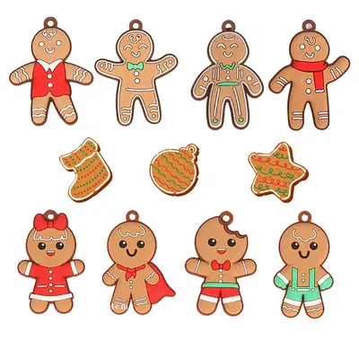 Gingerbread Man Christmas Pendant Set of 6