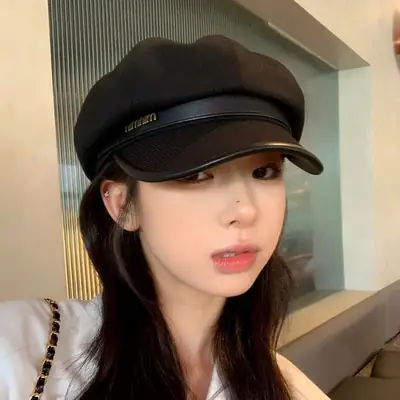 Women Vintage Painter Beret Cap Brown