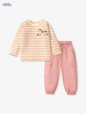 Little maven New Autumn Girls suit Children's Cotton Children's Wear Cute Long Sleeve Children's suit