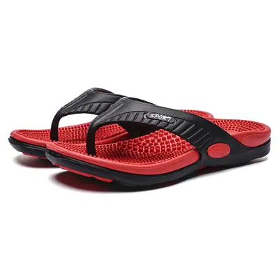 2022 Red Black Massage Flip Flops Men Summer