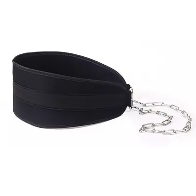 Black Weight-Bearing Fitness Belt with Iron Chain