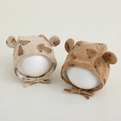 Baby Cartoon Corduroy Hats Sunshade Cap Autumn Winter