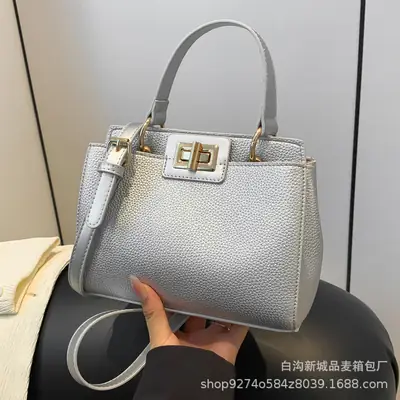 Silver French Style Shoulder Bag for Women 2026