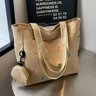 Women Canvas Tote Bag Large Capacity 2024 New Commuter