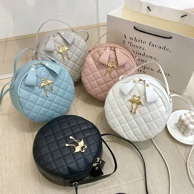 White Diamond Embroidered Crossbody Bag for Women