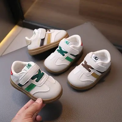 New Kids' Casual Board Shoes White Brown German Training