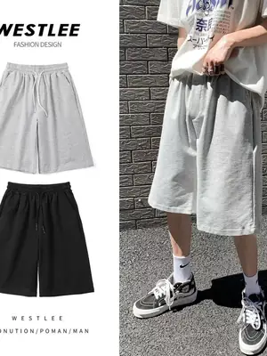 Men's Grey Loose Fit Casual Shorts Summer Wear