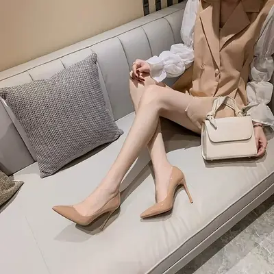 Nude Pointed Toe Stiletto Heels for Women 2023