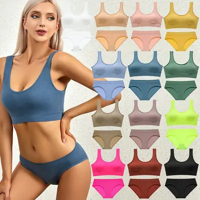 Green Threaded Push Up Underwear for Women Large