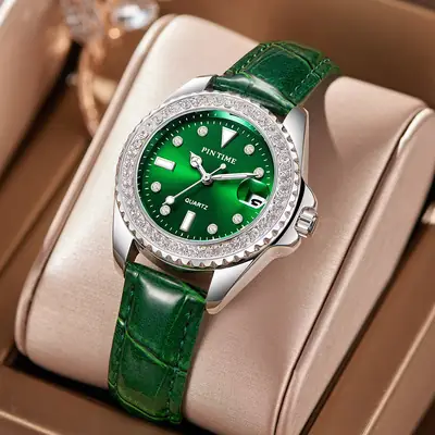 Swiss Women's Peacock Green Quartz Watch