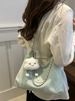 Pink Soft Leather Shoulder Bag for Women