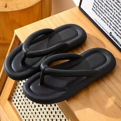 Women's Black EVA Flip Flops Summer Sandals