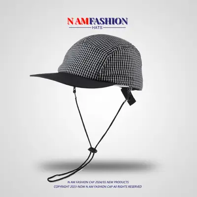 Plaid Hip-hop Lace-up Windproof Cap for Men