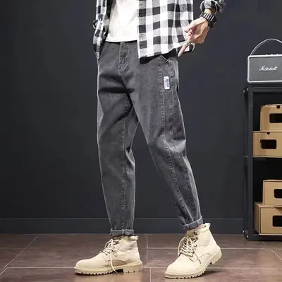 Men Blue Denim Straight Fit Jeans High Street Casual Wear