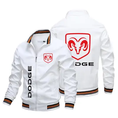 Men's Navy Blue Dodge Logo Zipper Jacket