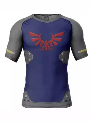 Men Black Red Geometric T-Shirt 2024