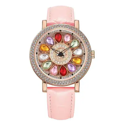 Women's Starry Rhinestone Watch with Rose Gold Strap