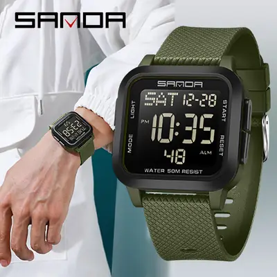 Sanda Red Digital Stopwatch Watch for Boys