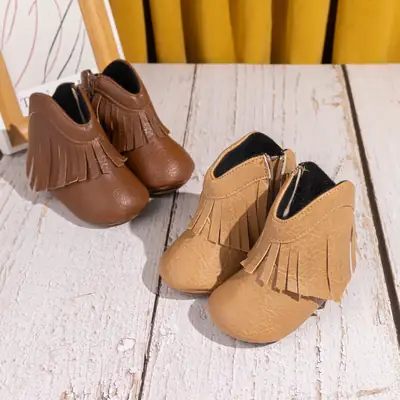 Foreign trade new baby shoes western Denim boots tassel fashion zipper toddler shoes baby shoes