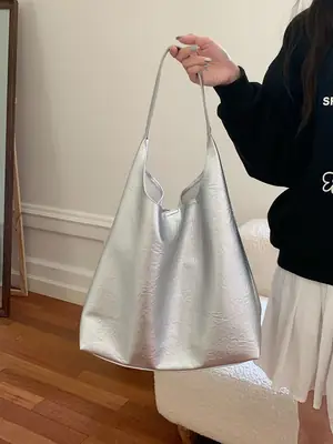 Silver Underarm Bag for Women Summer 2026