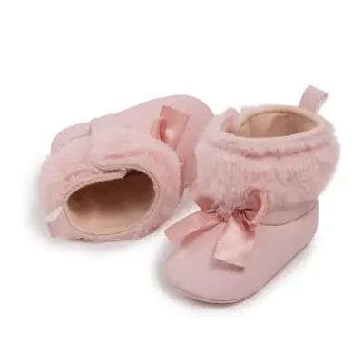 2024 New Baby Shoes Winter Shoes Cute Bow Warm Boots Fluffy Snow Boots Baby Shoes