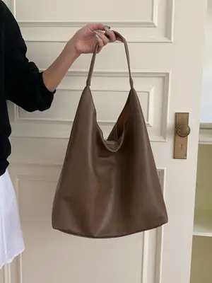 Silver Textured Shoulder Tote Bag for Women