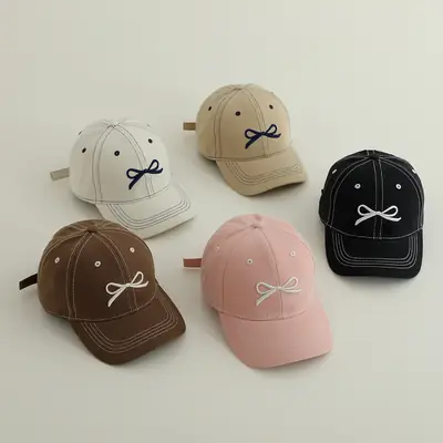 Children's Bow Cap Set for Girls Boys Sun Visor