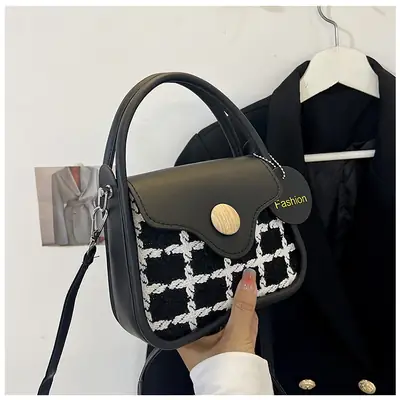 2024 New Elegant Fashion Crossbody Bag with Plaid Design