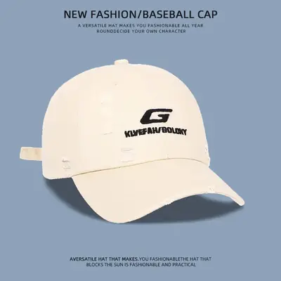 Women Baseball Cap Wide Brim Korean Embroidered